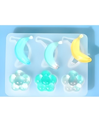 muz desenli dekoratif silikon kalıp - 124x95 mm-Kod:384