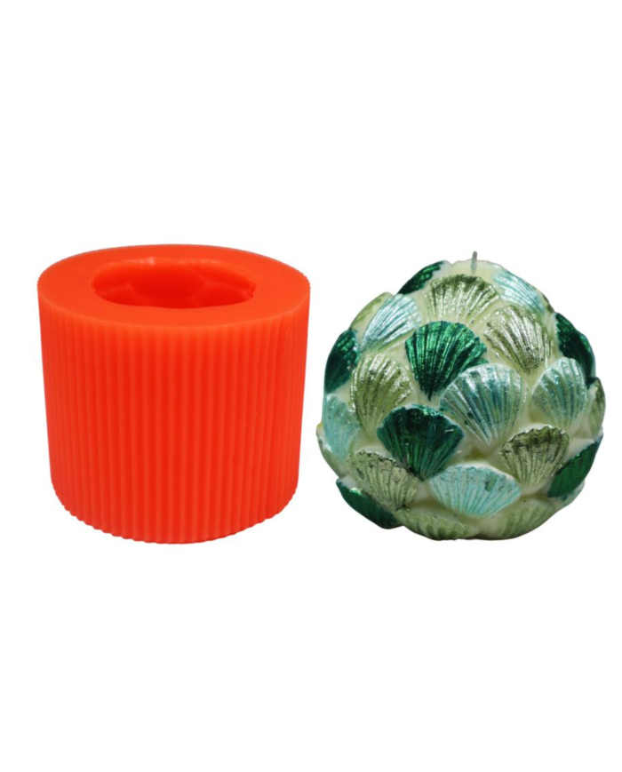 İstiridye  Desenli  Büyük Silikon Mum Kalıbı M-113