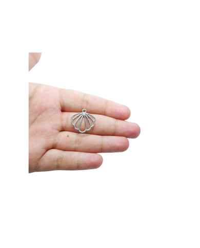 Deniz Kabuğu Model Metal kolye Ucu - gümüş