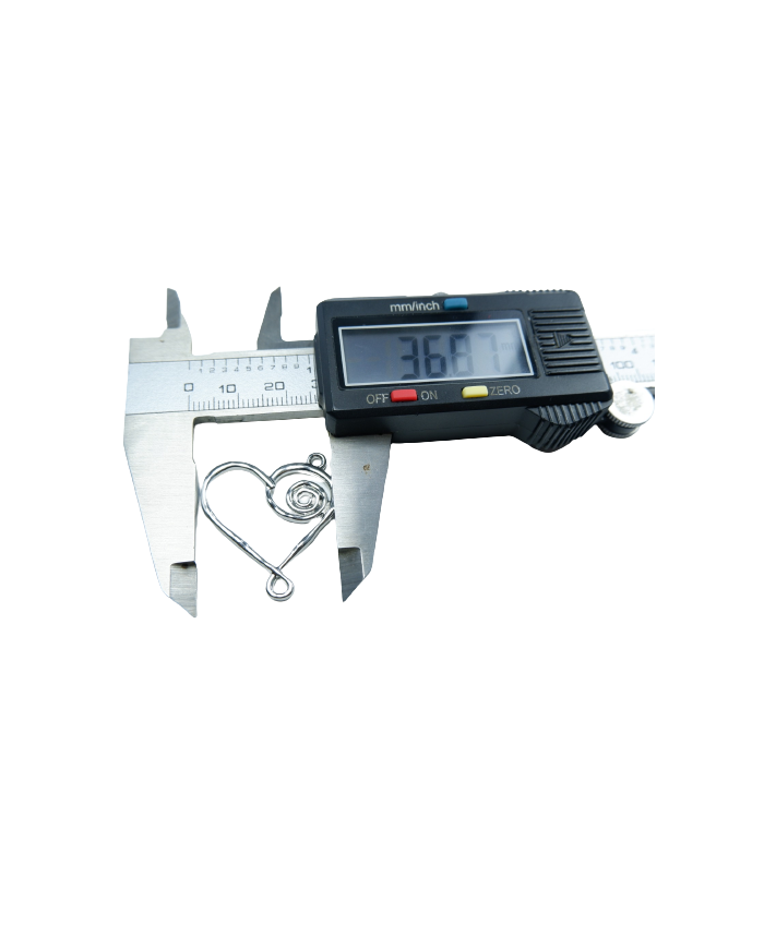 Spiral Kalp Model Metal kolye Ucu - gümüş