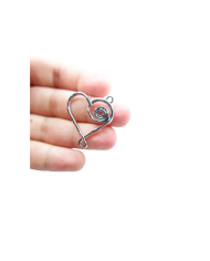 Spiral Kalp Model Metal kolye Ucu - gümüş