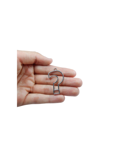 Soru İşareti Model Metal kolye Ucu - gümüş