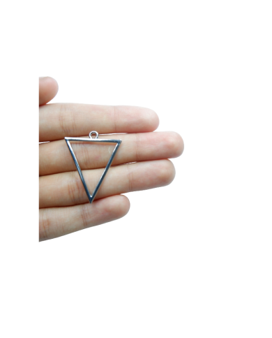 Üçgen Model Metal kolye Ucu - gümüş