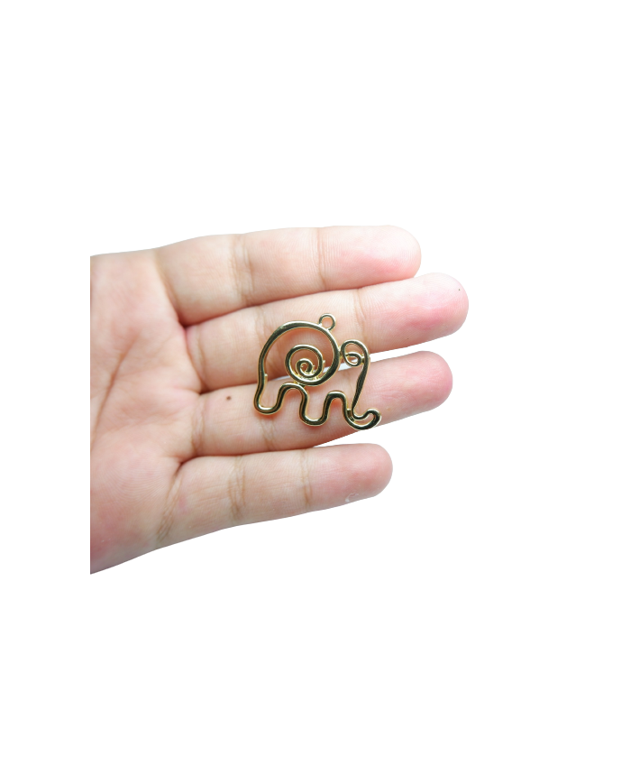 Spiral Fil  Model Metal kolye Ucu - Gold