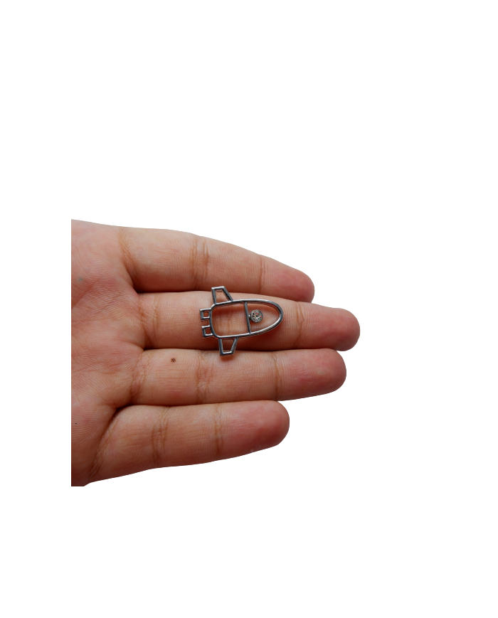 Uzay Mekiği  Model Metal kolye Ucu - gümüş