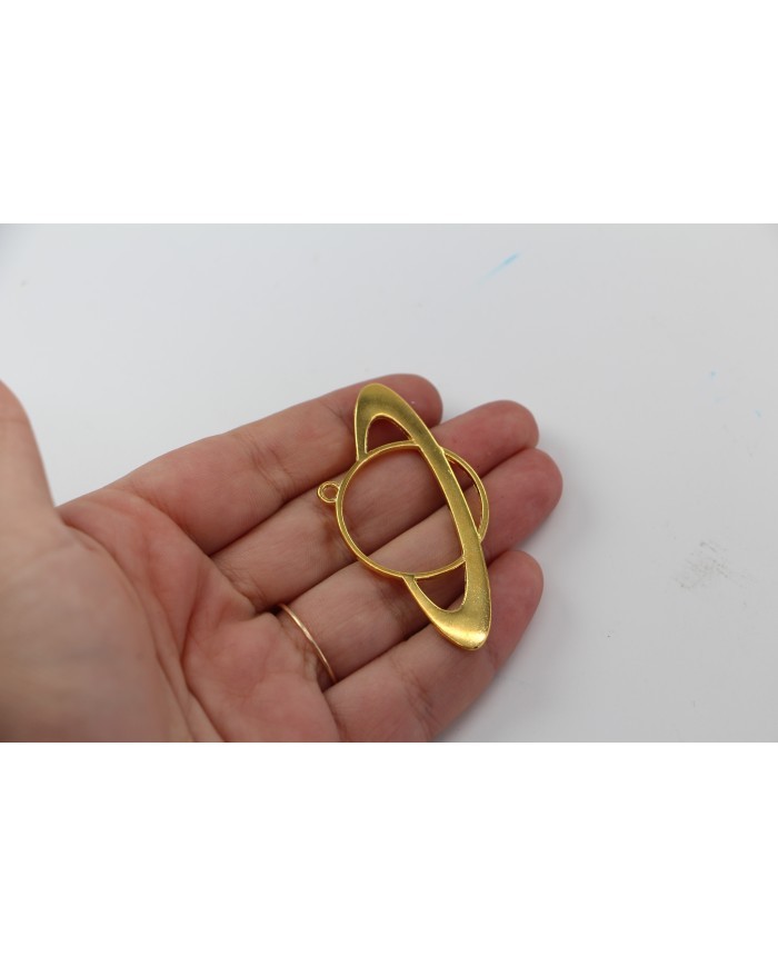 Pirinç Satürn Kolye Ucu - Bijuteri Takı