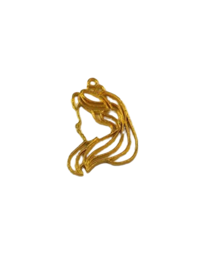 Pirinç Kız Silueti Kolye Ucu - Bijuteri Takı