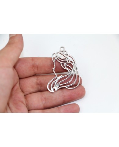 Pirinç Kız Silueti Kolye Ucu - Bijuteri Takı