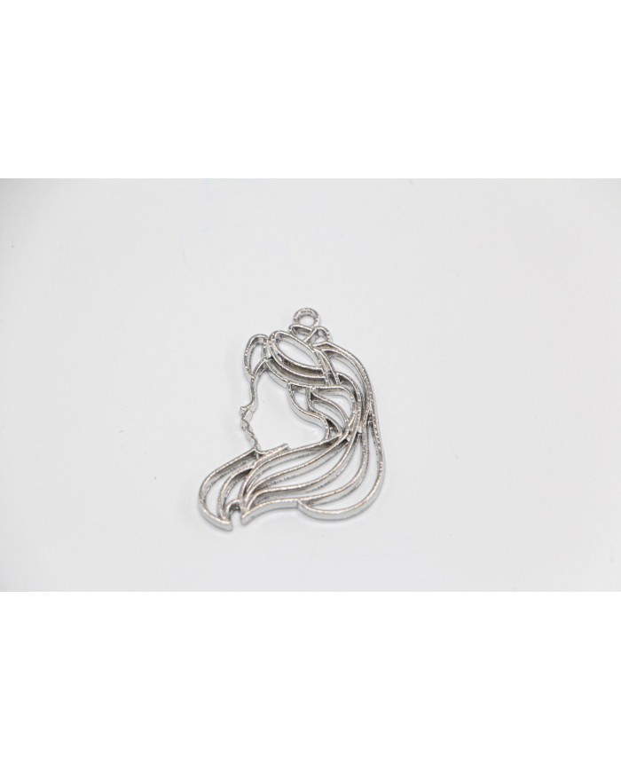 Pirinç Kız Silueti Kolye Ucu - Bijuteri Takı