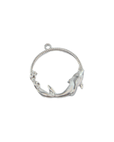 Pirinç Halka Yunus Kolye Ucu - Bijuteri Takı