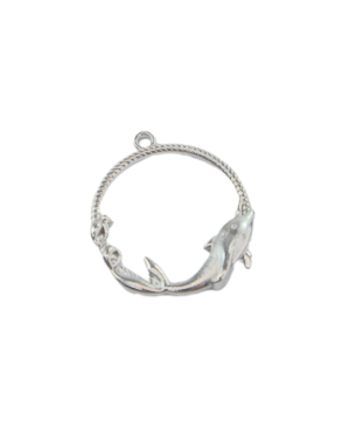 Pirinç Halka Yunus Kolye Ucu - Bijuteri Takı