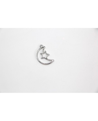 Pirinç Ay Yıldız Desenli Kolye Ucu - Bijuteri Takı