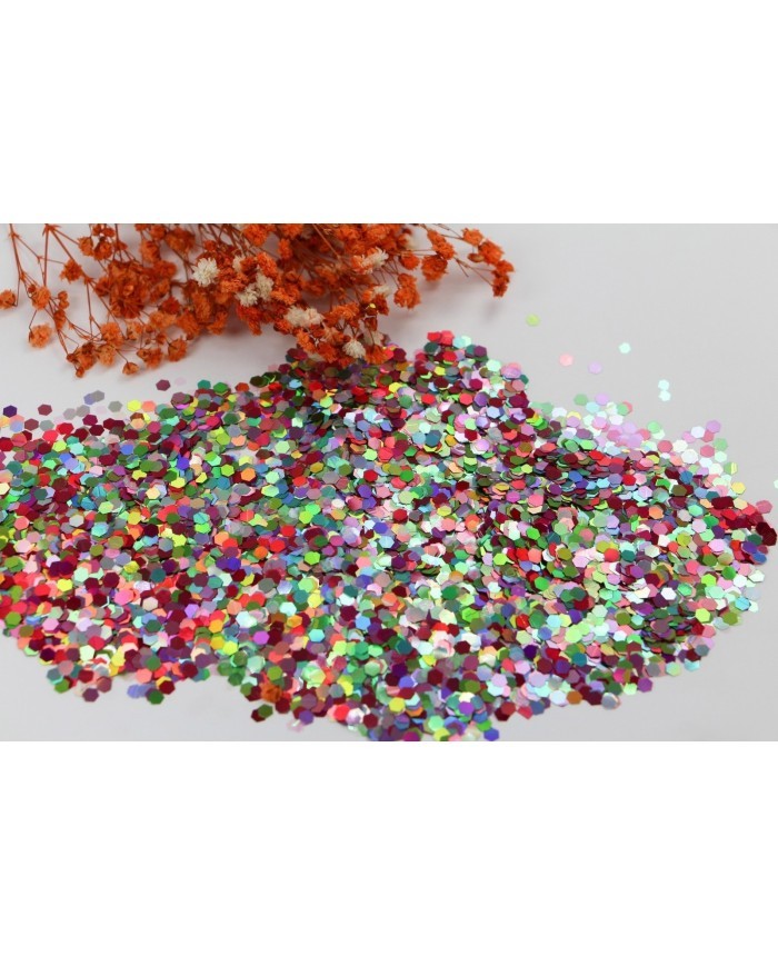 Altıgen epoksi ve kozmetik pulu Glitter 10Gr - Karışık renk