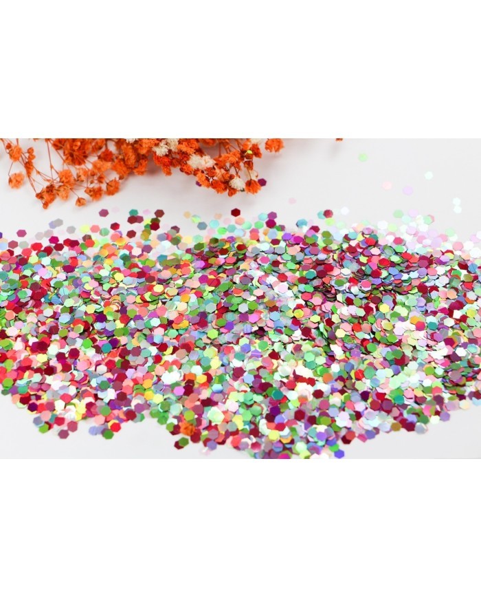 Altıgen epoksi ve kozmetik pulu Glitter 10Gr - Karışık renk