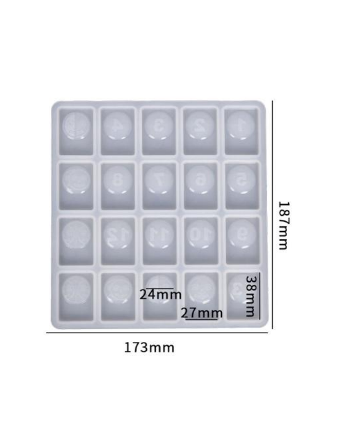 Okey Taşı Desenli Silikon kalıp - 187x173-Kod:383