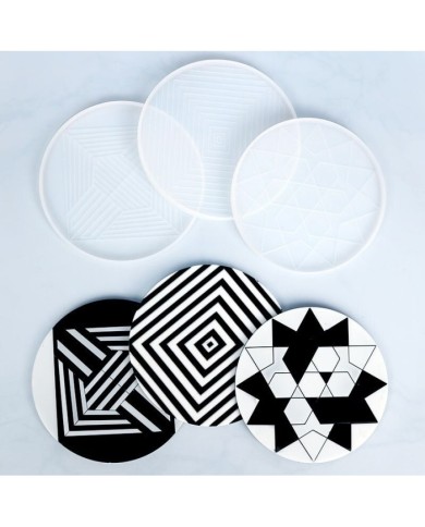 DESENLİ BARDAK ALTI SİLİKON EPOKSİ KALIP - 112 x 112-Kod:391