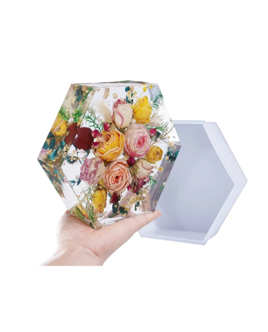 Dekoratif Silikon Kalıp Epoksi Döküm Kalıbı-Altıgen -Kod:1044