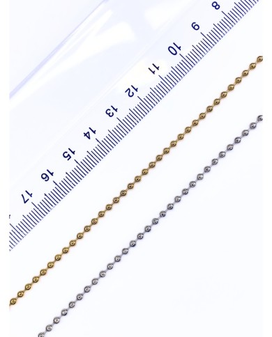 Çelik Top Zincir Kolye Bileklik Nikel Renk 2x2mm - 1m