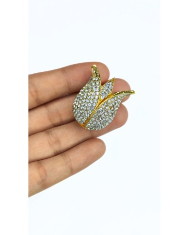 Zamak Şeffaf Kristal Taşlı Lale Model Tesbih İmamesi Sarı – 30x32mm