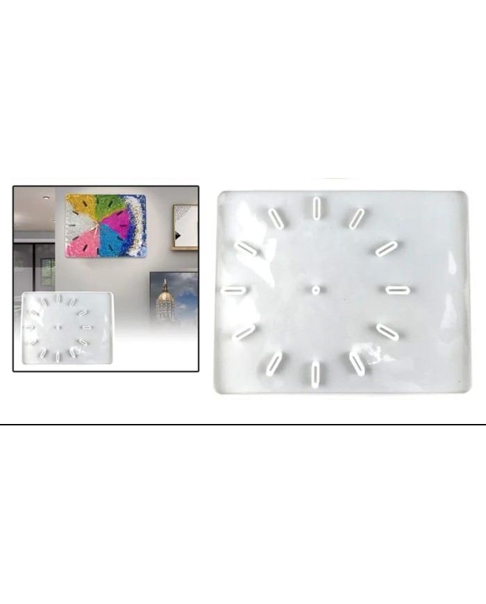 Kare Duvar Saati - Hobi Silikon Kalıbı- Kod:540