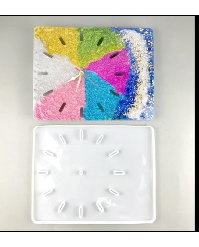 Kare Duvar Saati - Hobi Silikon Kalıbı- Kod:540