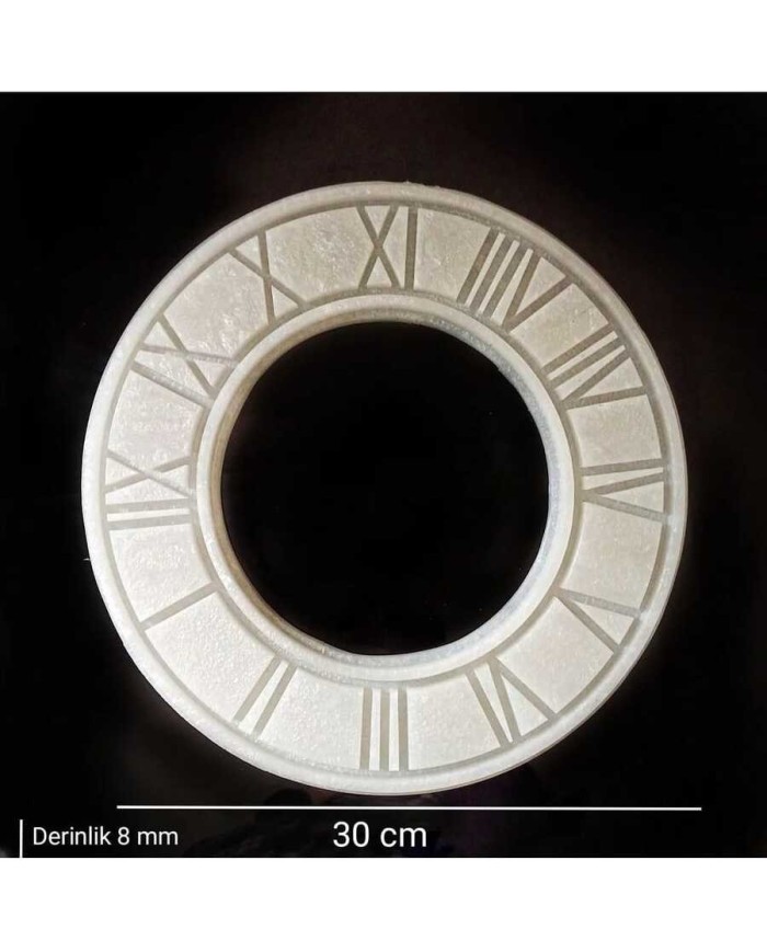 Roma Rakamlı 30 Cm Saat - Hobi Silikon Kalıbı SN19 - Kod: