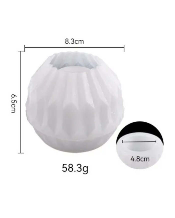 Küre Desenli Mumluk - Hobi Silikon Kalıbı - Kod:305