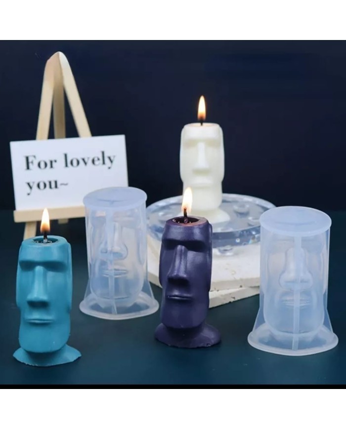 Maoi Heykel Mum- Hobi Silikon Kalıbı - Kod:1093