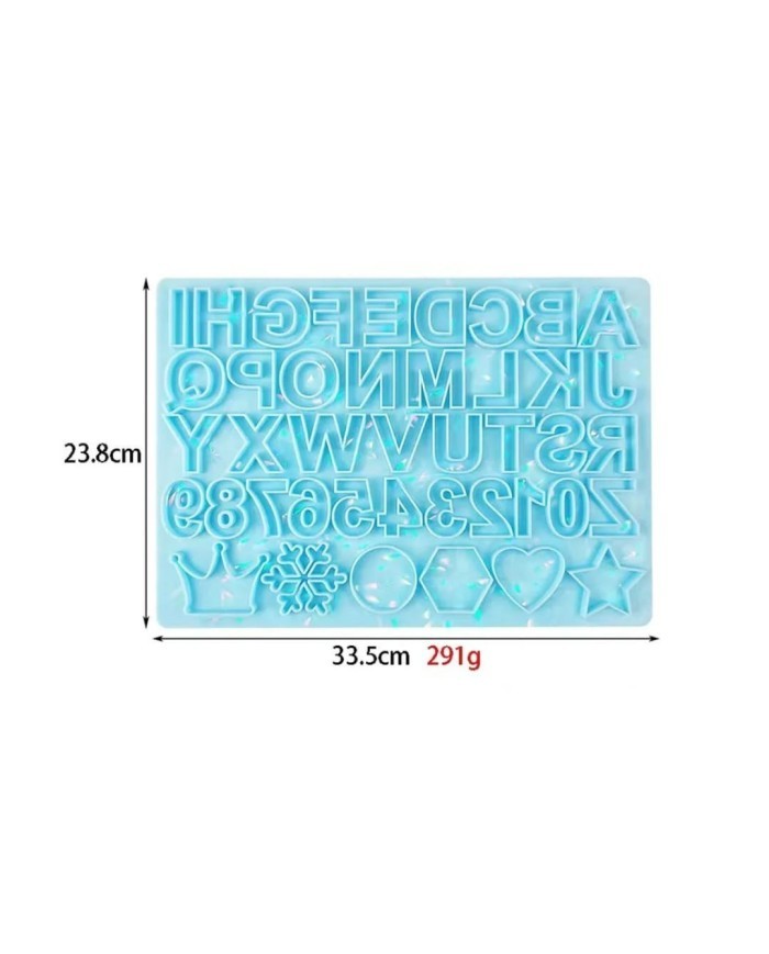 Silikon Hologramlı Harf Kalıbı - Hobi Silikon Kalıbı - Kod:458
