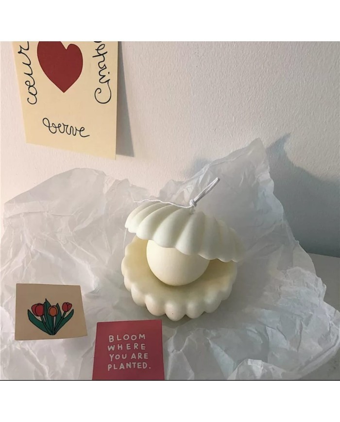 İncili İstiridye Mum Kalıbı - Hobi Silikon Kalıbı -Kod:490