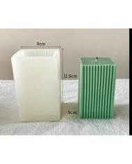 Çizgili Dikdörtgen Mum Kalıbı - Hobi Silikon Kalıbı -Kod:1069