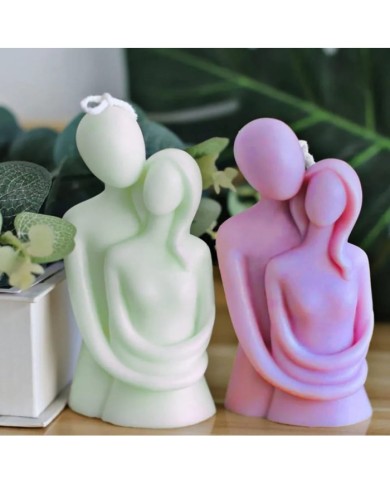 Sarılan Çift Mum Kalıbı - Hobi Silikon Kalıbı -Kod:1053