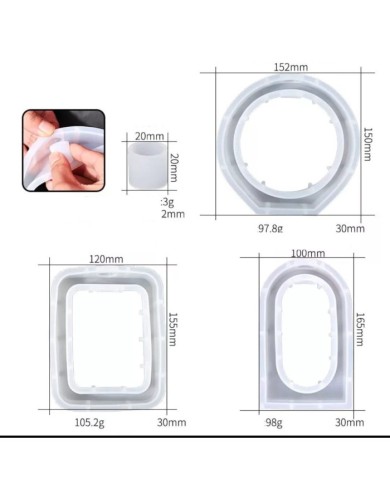 Çember İçi Boş Beton Saksı Kalıbı - Hobi Silikon Kalıbı -Kod:519