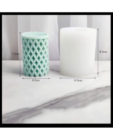 Silindir Baklava Delikli Mum Kalıbı - Hobi Silikon Kalıbı -Kod:491