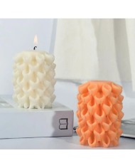 Oluklu Silindir Mum Kalıbı - Hobi Silikon Kalıbı -Kod:427