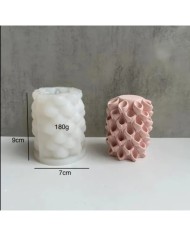 Oluklu Silindir Mum Kalıbı - Hobi Silikon Kalıbı -Kod:427