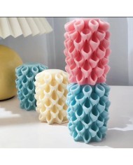 Oluklu Silindir Mum Kalıbı - Hobi Silikon Kalıbı -Kod:427