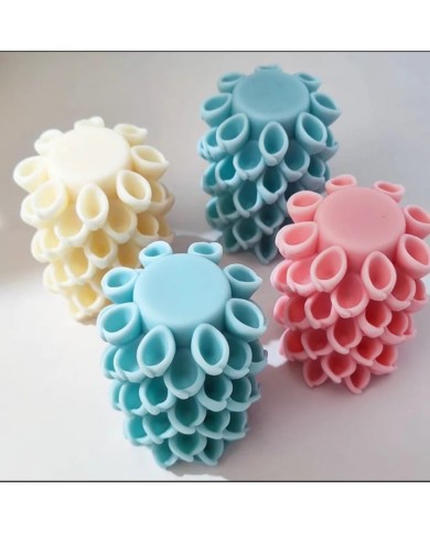 Oluklu Silindir Mum Kalıbı - Hobi Silikon Kalıbı -Kod:427