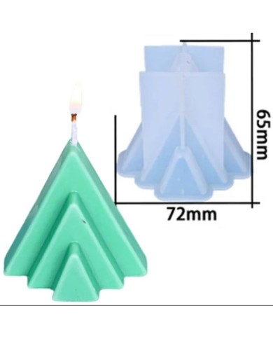 Kademeli Üçgen Mum Kalıbı - Hobi Silikon Kalıbı -Kod:411