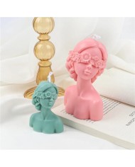 Çiçek Maskeli Kadın Mum Kalıbı - Hobi Silikon Kalıbı -Kod:1024