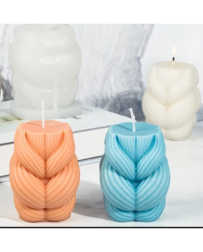 Örgü Mum Kalıbı - Hobi Silikon Kalıbı -Kod:535