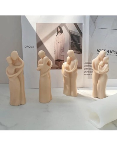 Sarılan Çift Mum Kalıbı - Hobi Silikon Kalıbı -Kod:1195