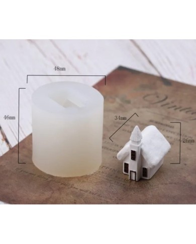 Üçgen Bacalı Ev Beton Kalıbı - Hobi Silikon Kalıbı -Kod:1023