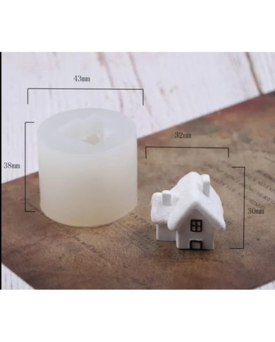 Dikdörtgen Bacalı Ev Beton Kalıbı - Hobi Silikon Kalıbı -Kod:1076b