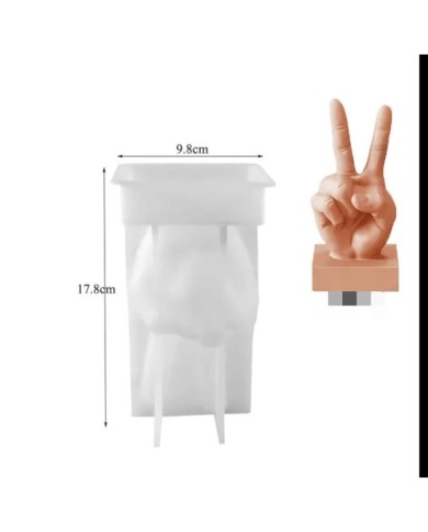 Barış İşareti Dekoratif Beton Kalıbı - Hobi Silikon Kalıbı -Kod:1082