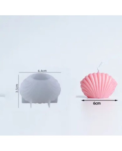 Küçük İstiridye Mum Kalıbı - Hobi Silikon Kalıbı -Kod:1059 Küçük