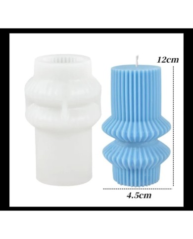 Şerit Roman Sütun Mum Kalıbı - Hobi Silikon Kalıbı -Kod:1050