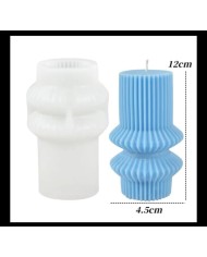 Şerit Roman Sütun Mum Kalıbı - Hobi Silikon Kalıbı -Kod:1050