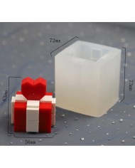 Kalpli Hediye Kutusu Mum ve Beton Kalıbı - Hobi Silikon Kalıbı -Kod:1055