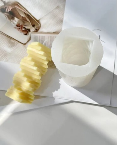 Spiral Kare Mum Kalıbı - Hobi Silikon Kalıbı -Kod:1088